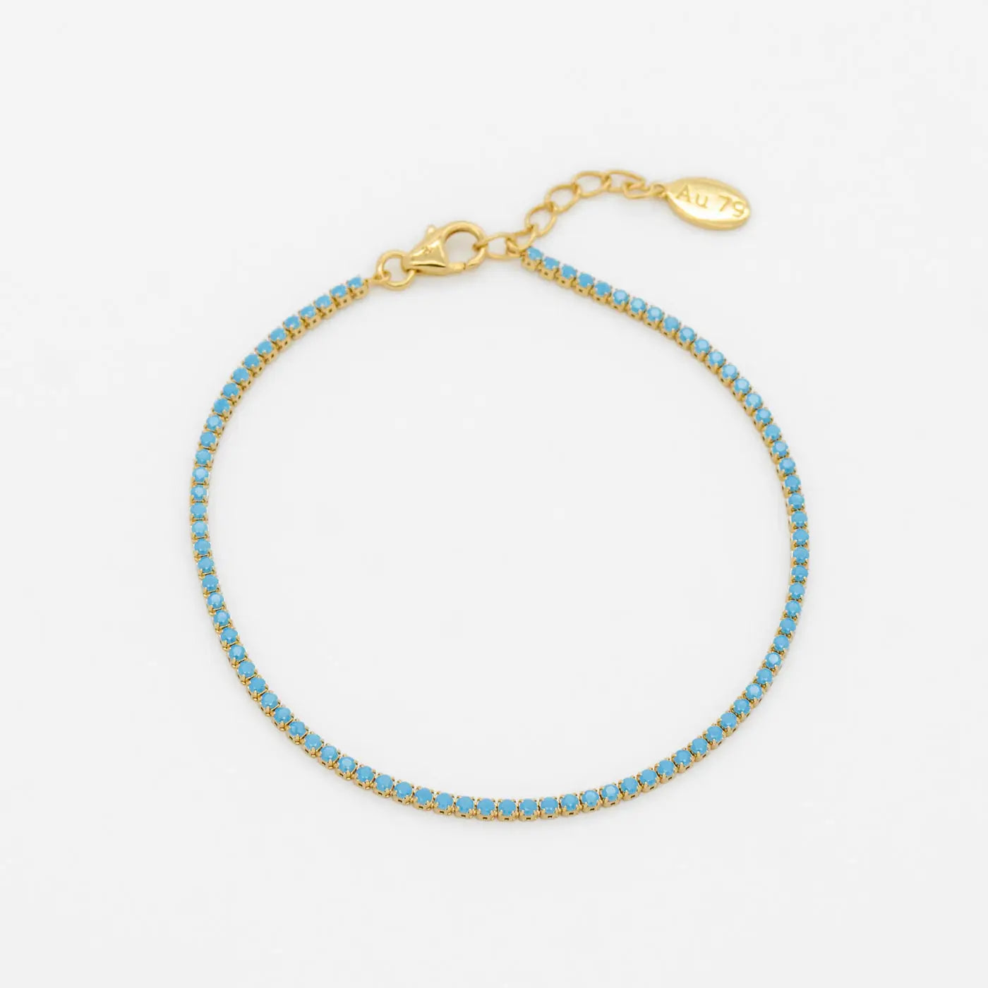 Dallas Micro Tennis Bracelet in Turquoise CZ