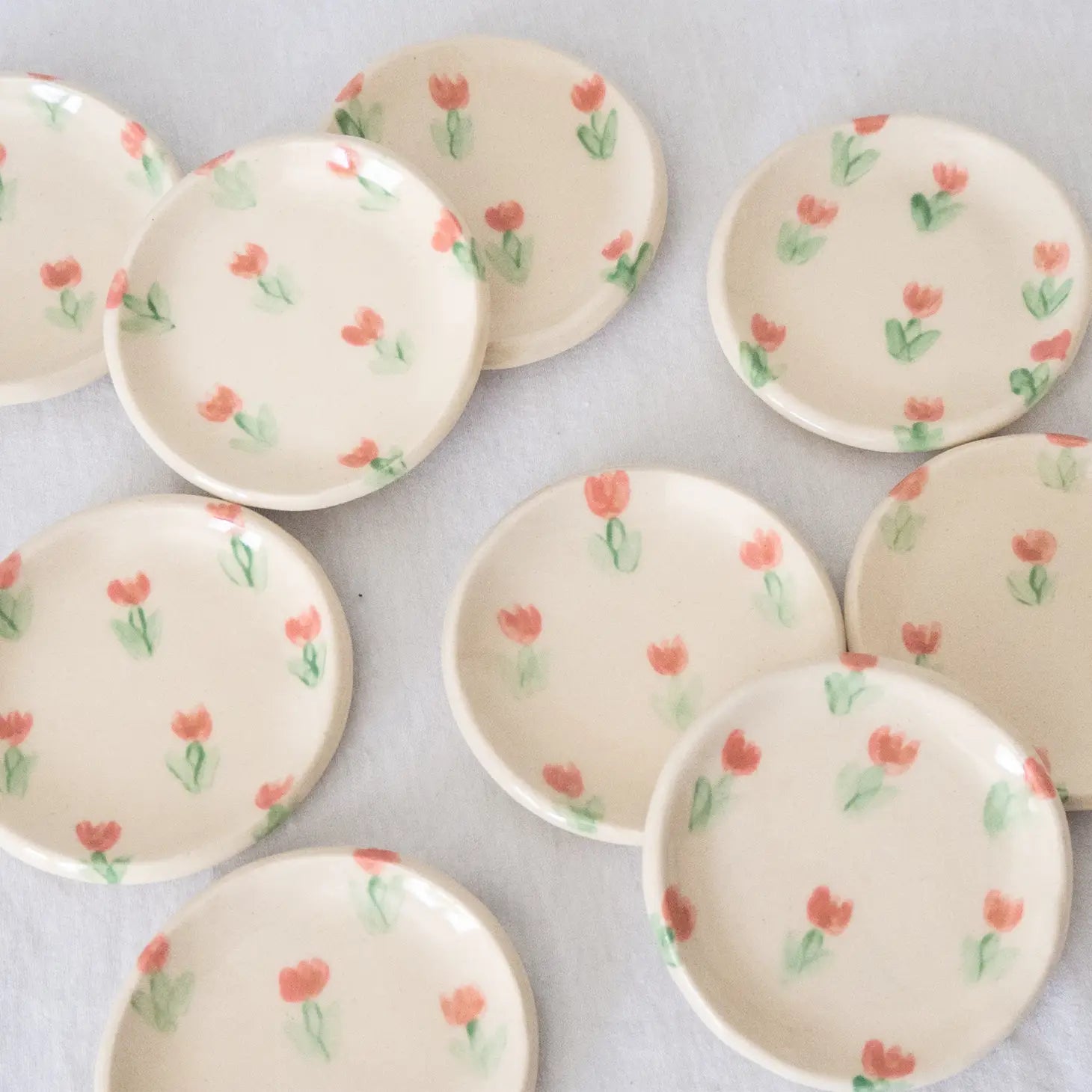 Pink Tulips Ring Dish