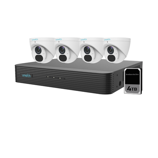 Uniarch 8MP 8CH Kit with 4 x Turret Cameras - K8084T Image 1
