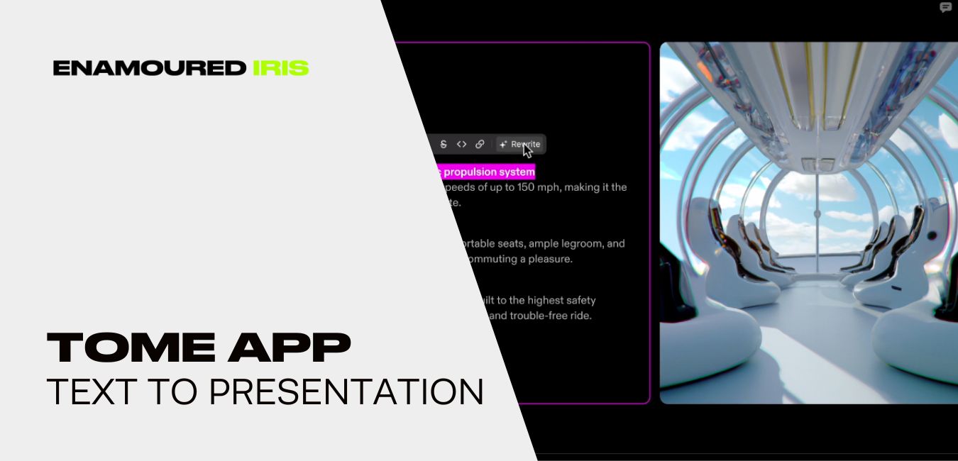 Tome App is an incredible AI powered platform that transforms plain text into stunning pitch decks and presentations