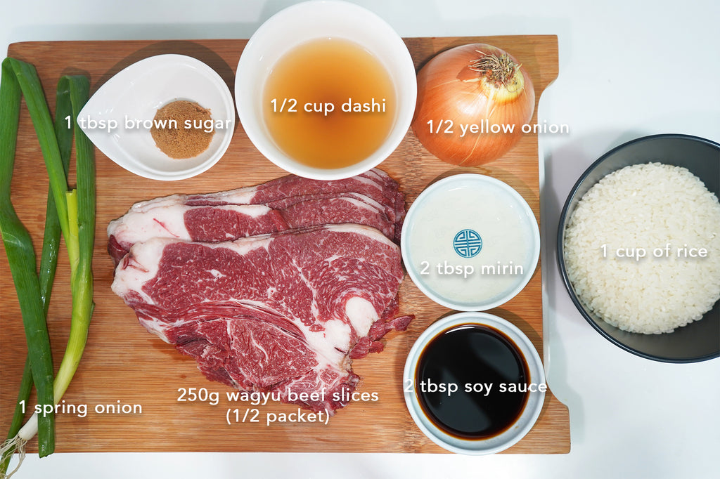 Wagyu Beef Donburi Ingredients