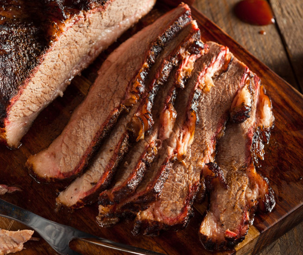 bbq brisket on a cutting board