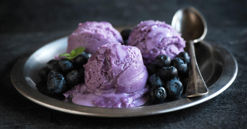 non-dairy honey blueberry ice cream