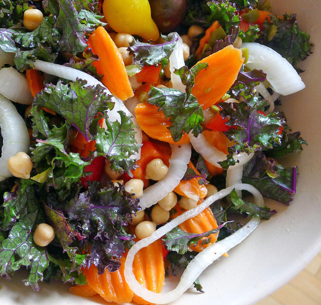 This kale salad eats like a meal. You will be surprised at how satisfying this simple salad is.