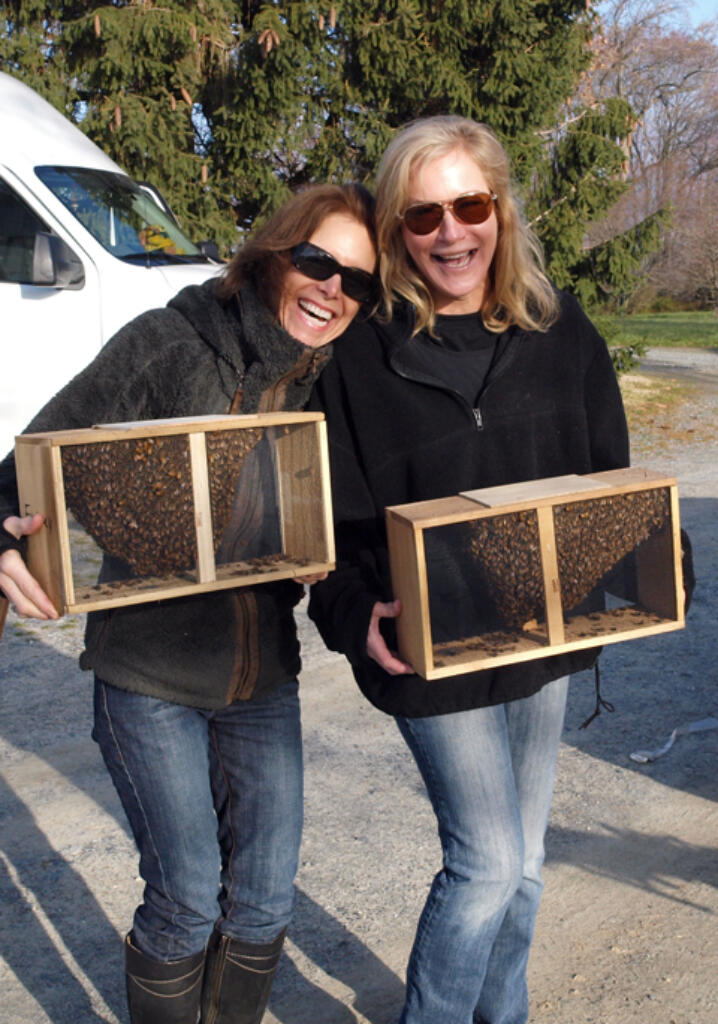 Kara and Joyce with Package Bees