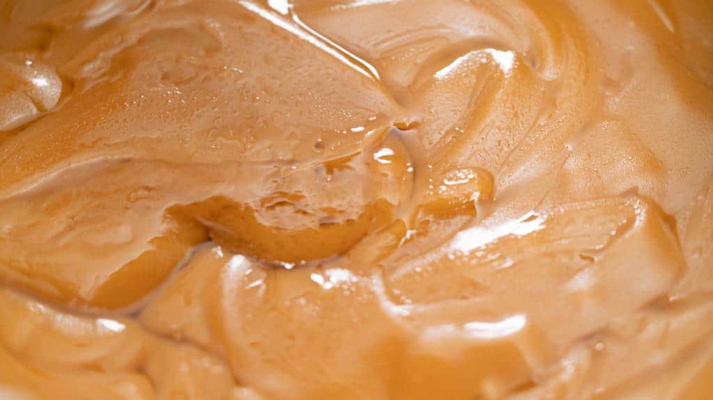 close-up of caramel sauce