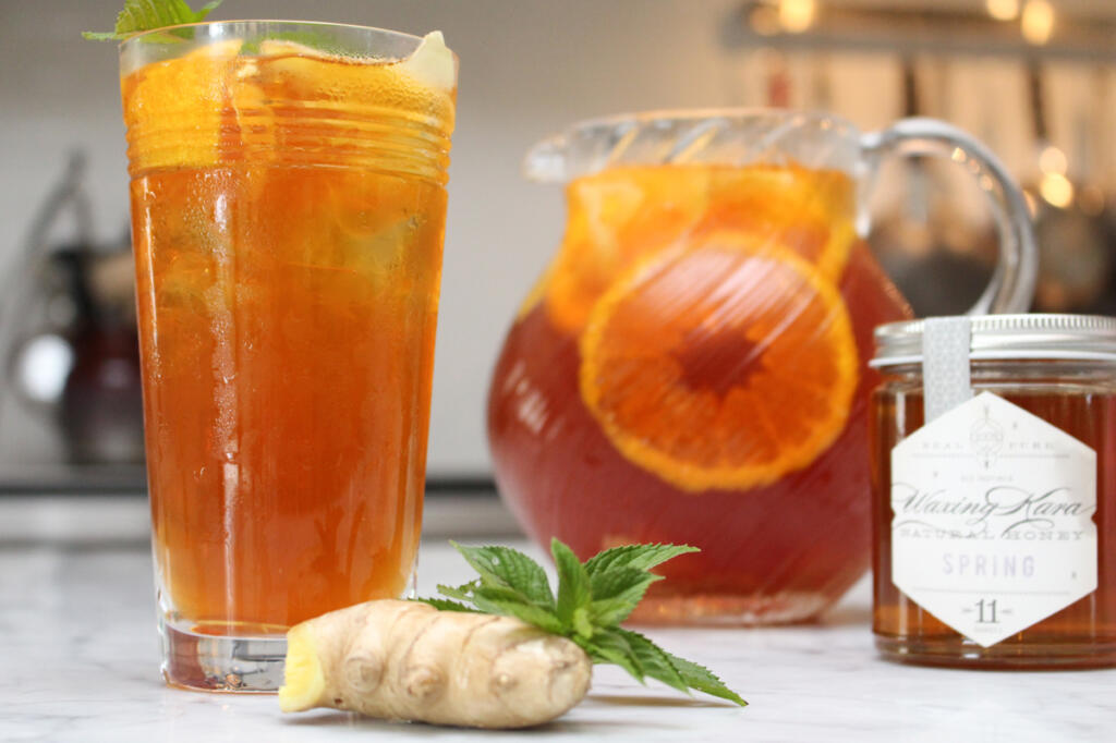 Honey ginger iced tea is refreshing and so quick to make.