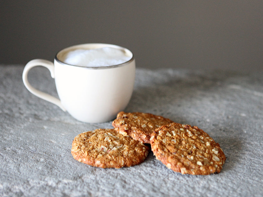 Oatmeal Cookies with mug of coffee