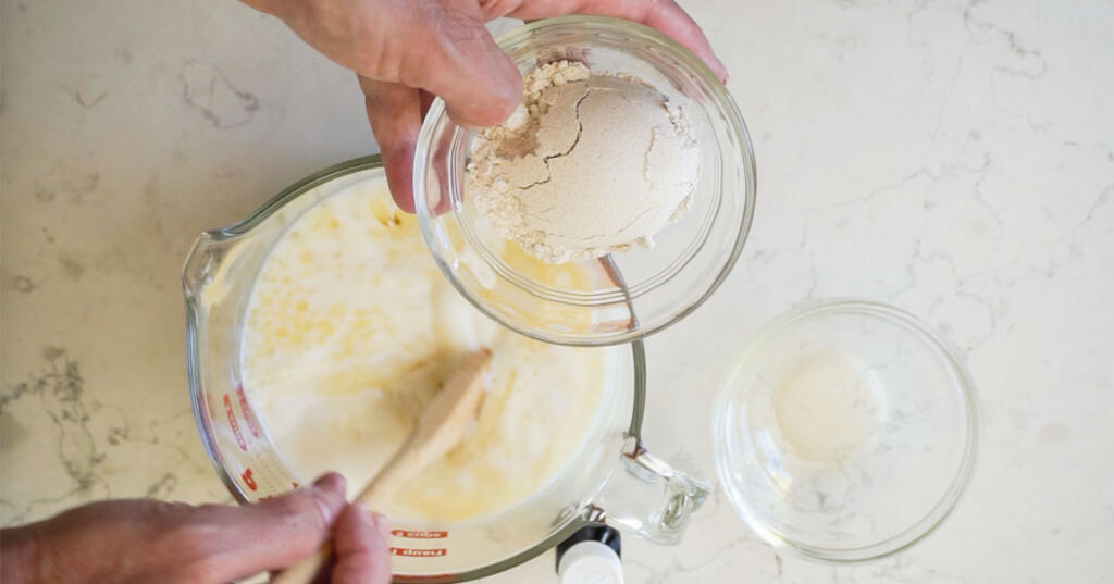 Preparing ingredients for Oatmeal Bath