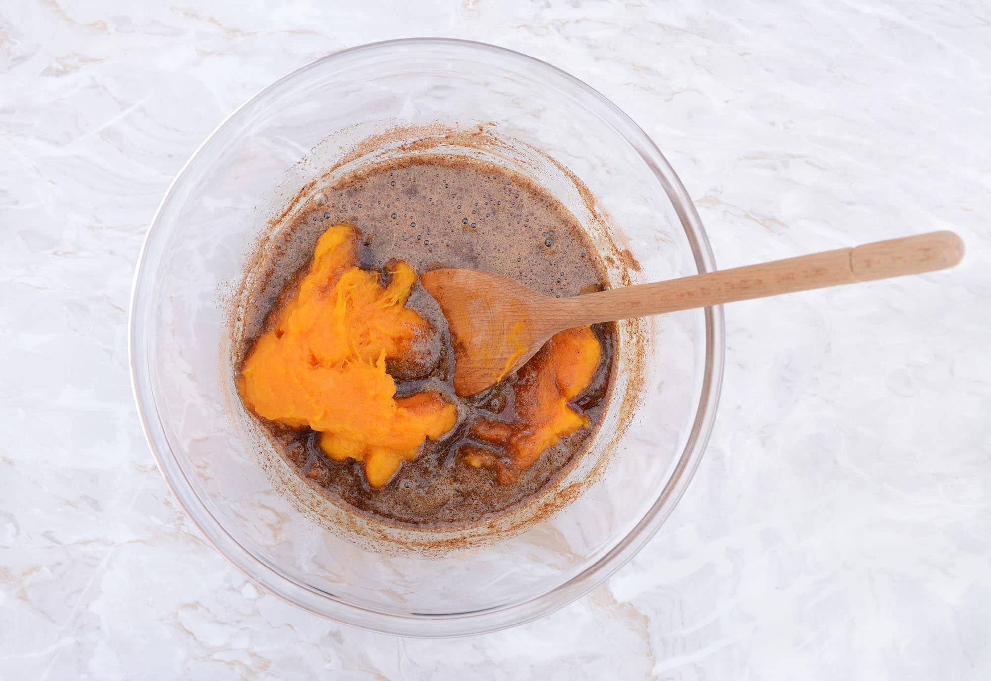 making paleo pumpkin muffin process shot