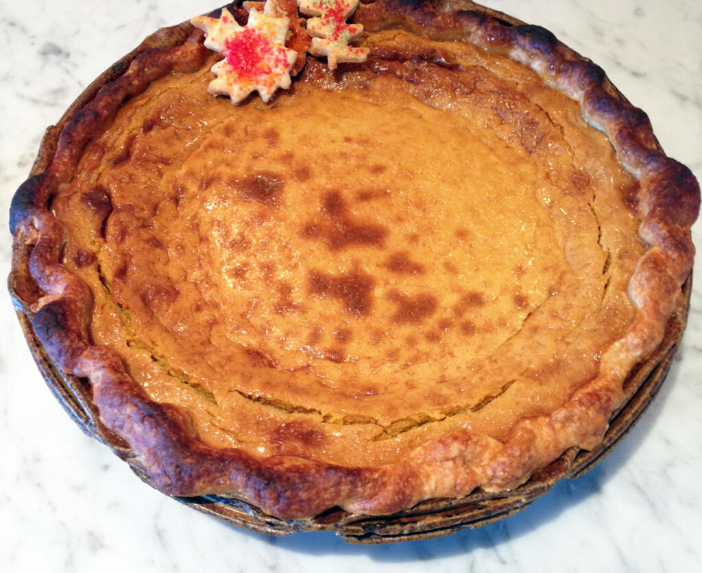 Bourbon Honey Pumpkin Pie is perfect for Thanksgiving.