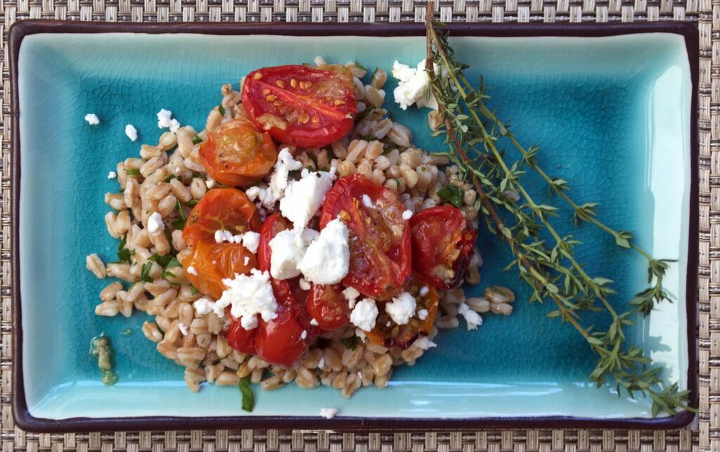 Honey roasted cherry tomatoes add depth to salads and pasta dishes to enjoy for lunch or dinner and take only minutes to make.