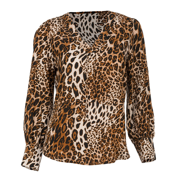 Animal Print Cheetah Print Blouse – Chicoras