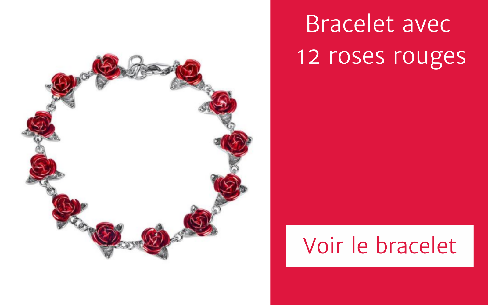 bracelets avec 12 roses rouges