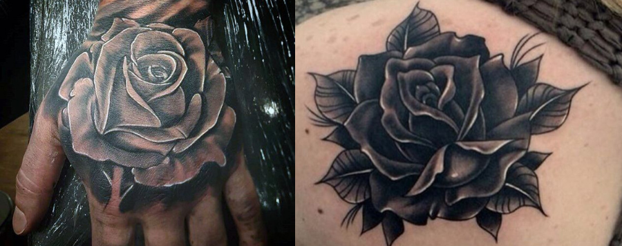 tatouage-rose-noire