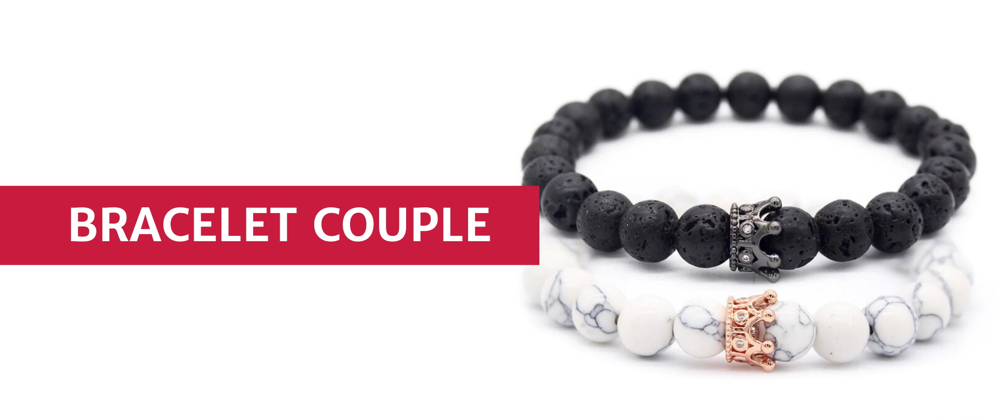 Bracelet couple personnalisé initiale - Promesse de Couple
