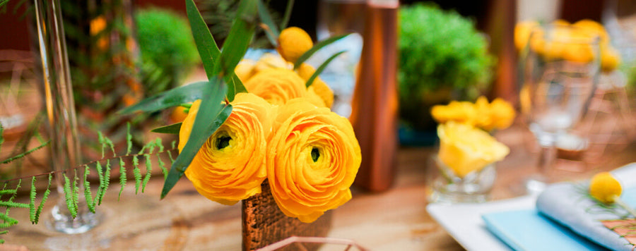 decoration rose jaune