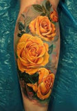 rose orange tatouage
