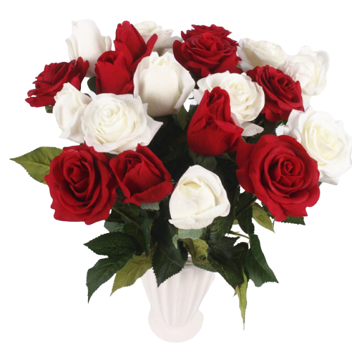 Bouquet Rose Éternelle Rouge et Blanche | Royaume Éternel