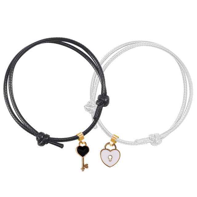 Bracelet Couple  Cadenas  C ur Clef Royaume ternel