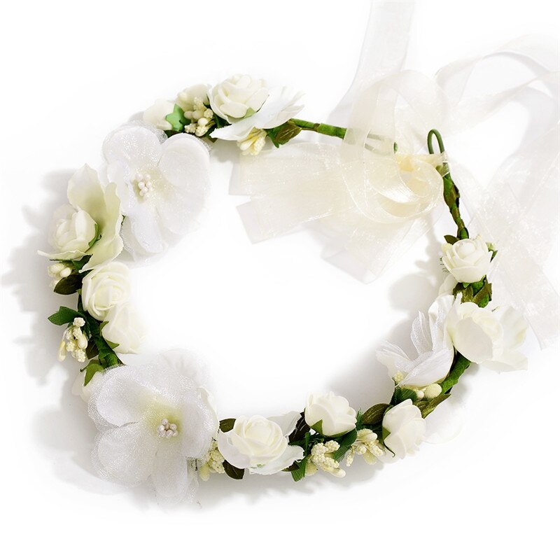 Couronne de Fleurs Blanche Mariage – Royaume Éternel