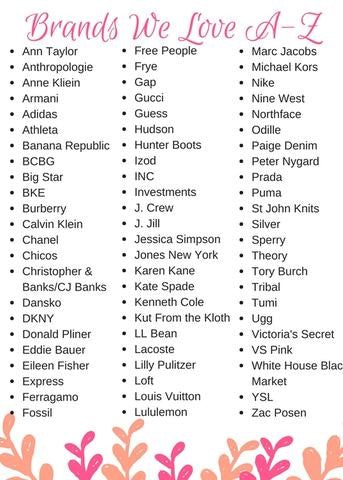 Some of Renegade Resale's Favorite Brands