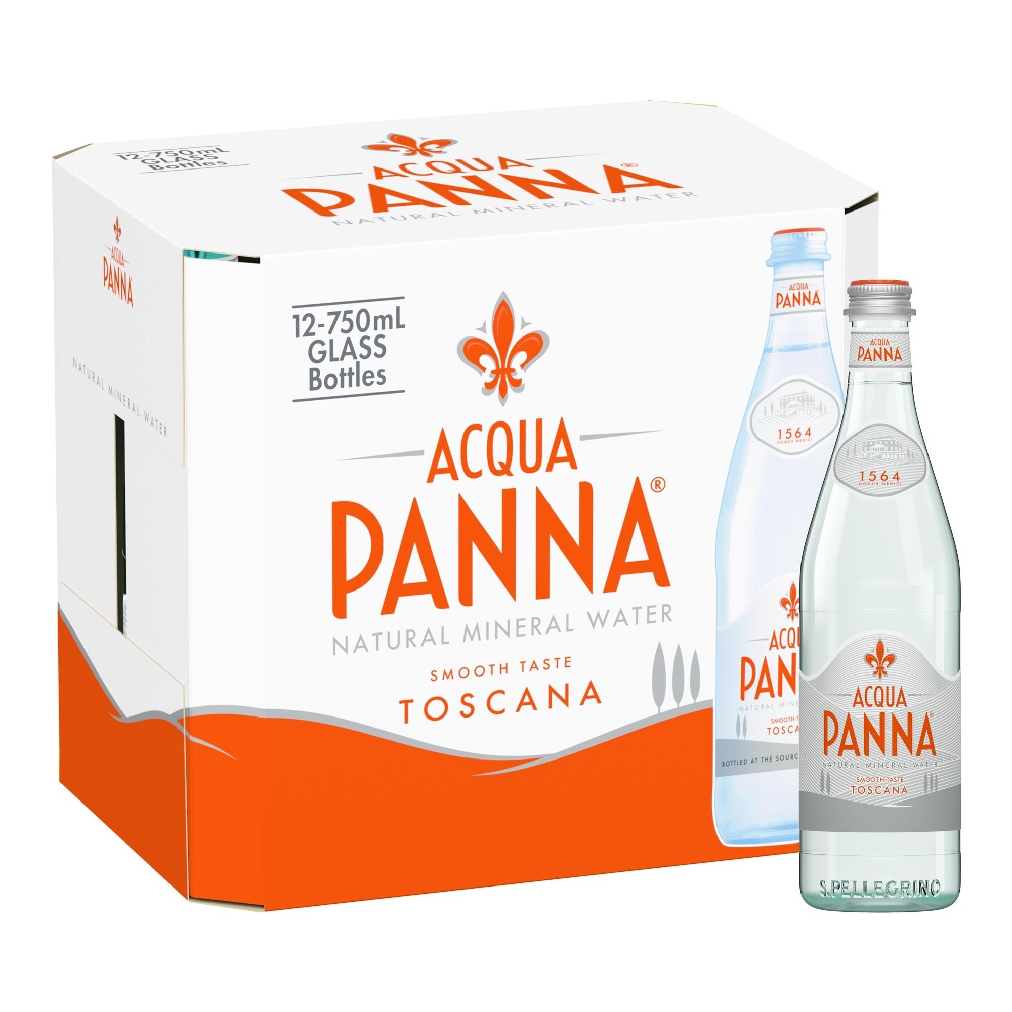 Acqua Panna Natural Spring Water 75cl X 12 Glass Bots Wines Wholesales