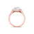 Square ring in rose gold with white diamonds of 0.84 ct in weight