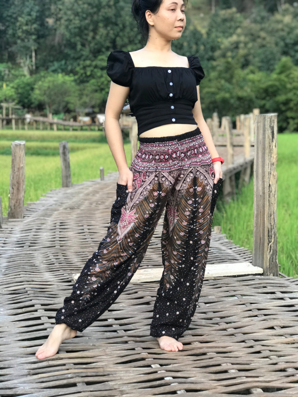 Women Boho Black Elephant Pants Hippie Pants For Yoga – VacationGrabs