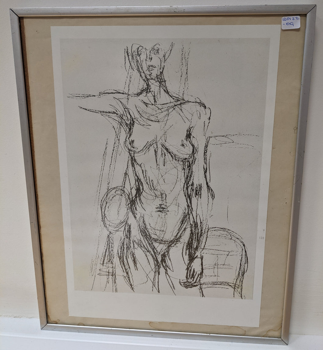 Albert Giacometti Nude (#Lust 161), Framed Lithograph Print - 120122-09