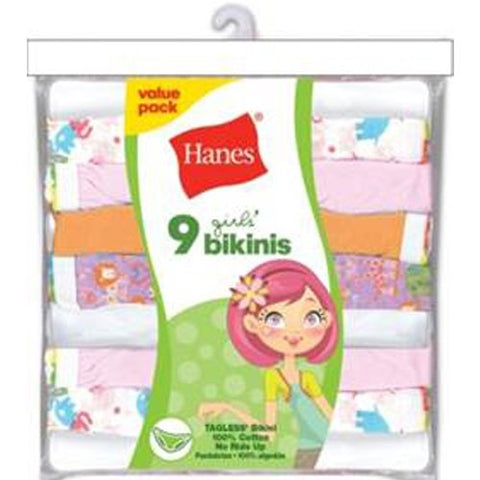 Hanes Girls' Multipack, Assorted 9 Pack, 8