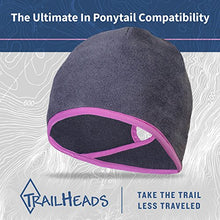 Load image into Gallery viewer, TrailHeads Women&#39;s Running Ponytail Hat - Charcoal/Purple
