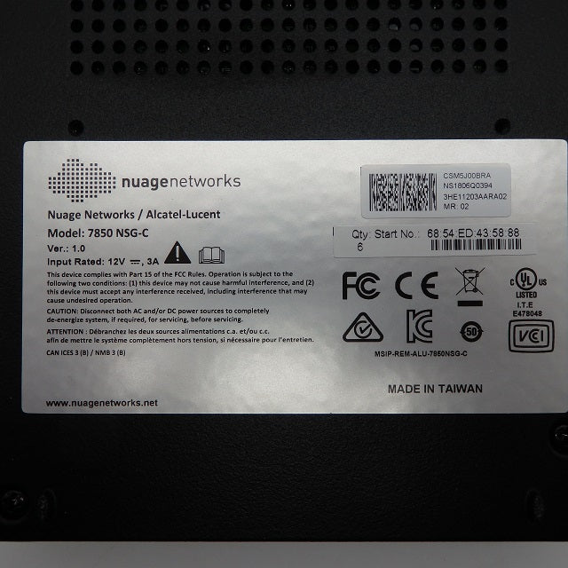 Nuage Networks 7850 Network Service Gateway-C SYS-7850 NSG-C – Primelec