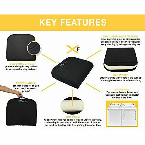 Cushy Tushy Premium Foldable Piriformis Cushion - Piriformis Pain and  Sciatic Pain Relief Cushion - for Home & Office Use, Perfect for Travel or  Driving - Piriformis Cushion Black 