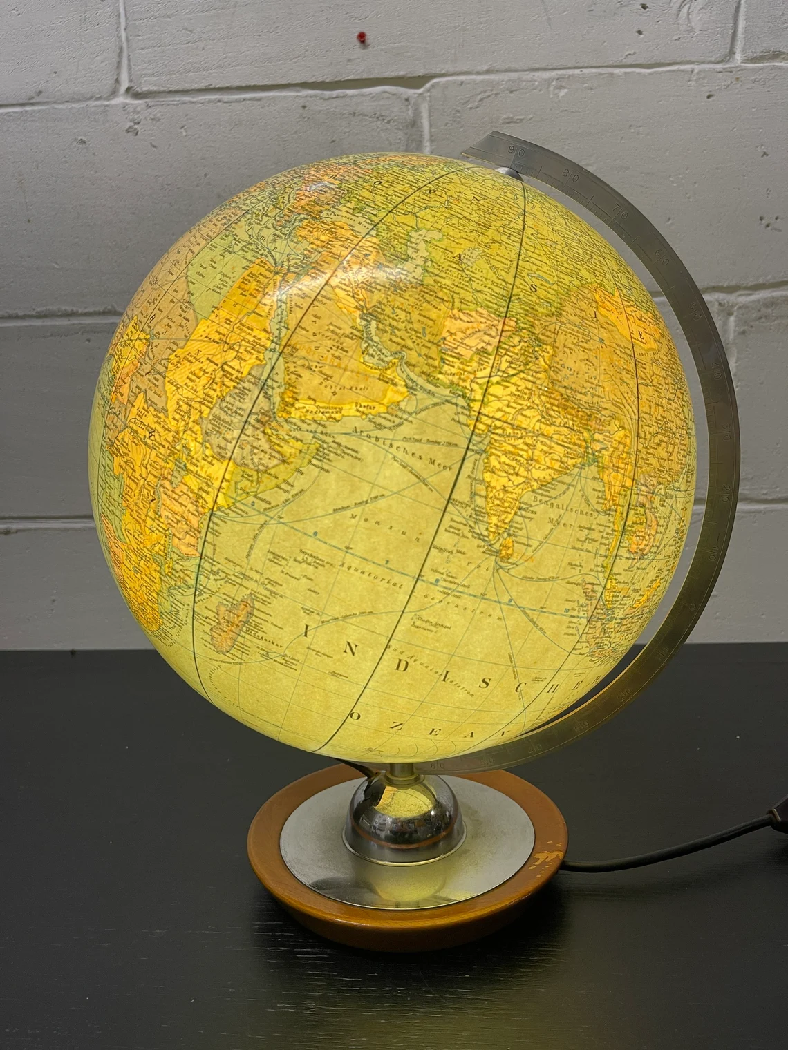 glass world globe lamp