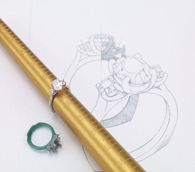 custom engagement ring process.  How do I create my custom engagement ring? Sketch, wax, cast