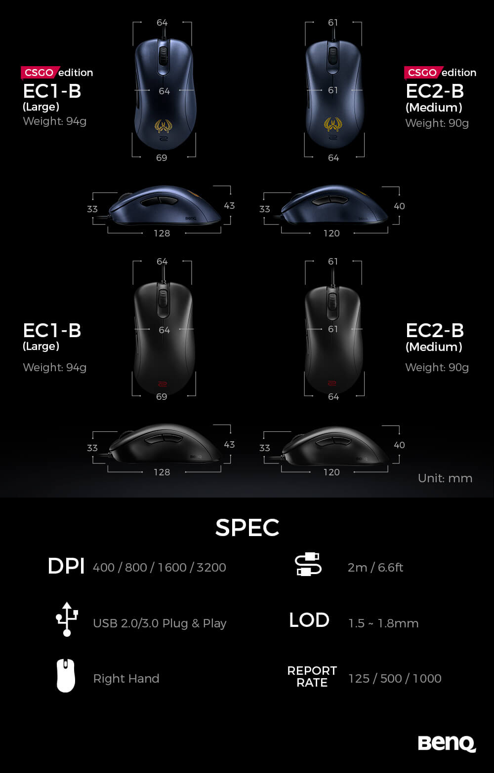 souris e-sports benq zowie EC1-B CS:GO Edition Prix pas cher au maroc - smartmarket.ma