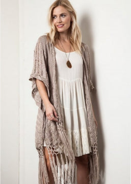 Crochet Fringe Open Poncho