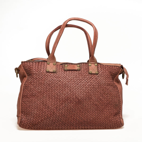 Italian Artisan Womens Handcrafted Washed Leather Trunk/Crossbody/Tote Handbag Made In Italy - Ecart