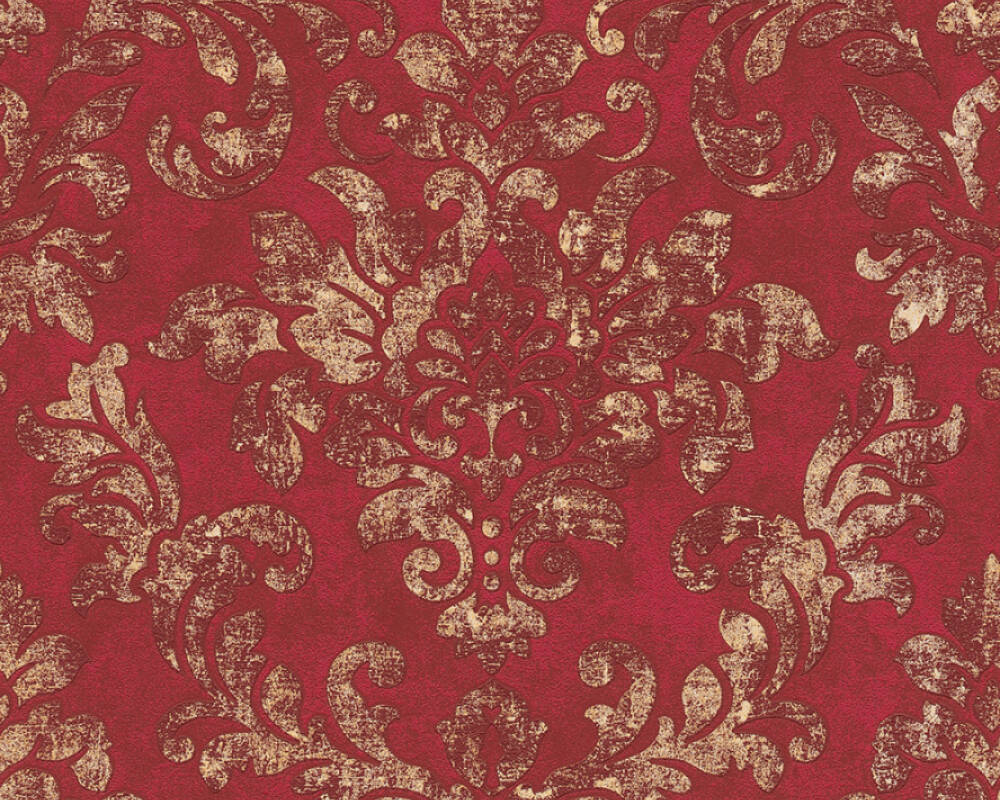 Neue Bude 2.0 - Distressed Damask damask wallpaper AS Creation Roll Red  374131