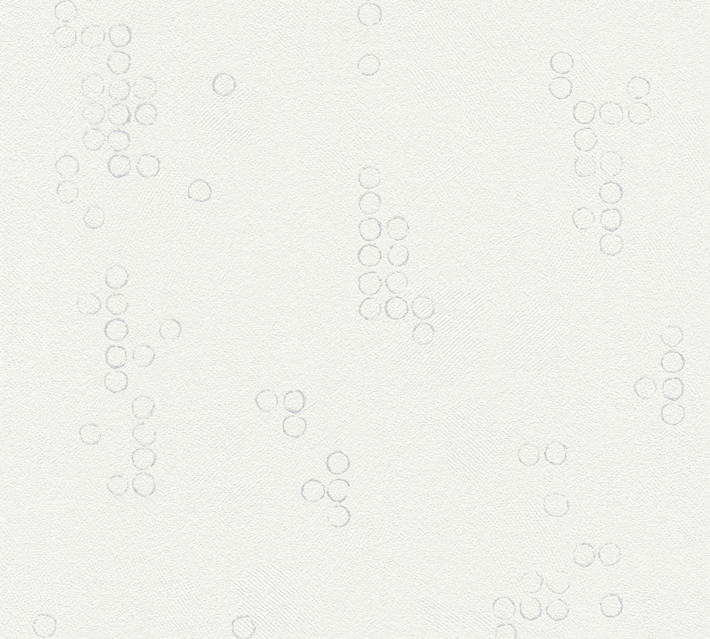 Attractive - Modern Dots Wallpaper AS Creation Roll White  377631