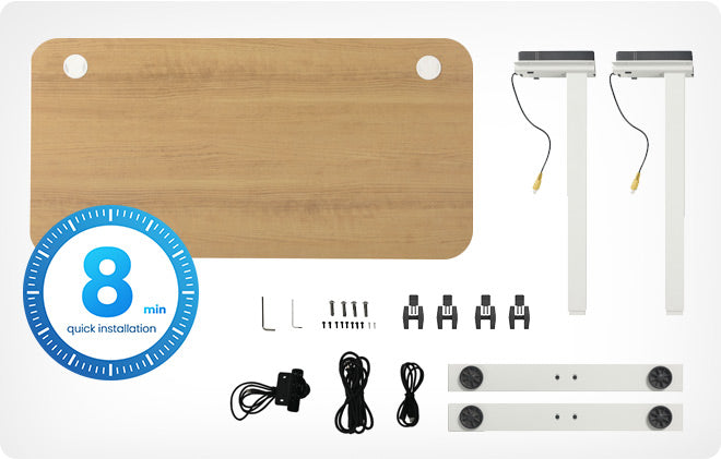 Quick and easy assembly for Sunaofe standing desk Tau2 with pre-installed parts, saving time and reducing after-sale issues.