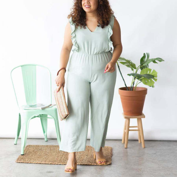 Look mint green long jumpsuit