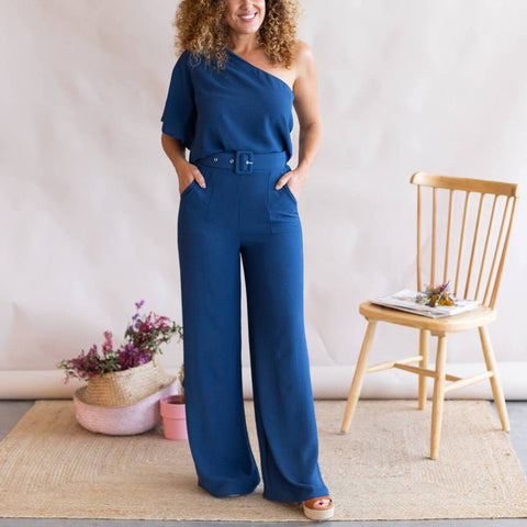 Pantaloni palazzo blu navy