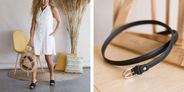 White shirt dress with belt