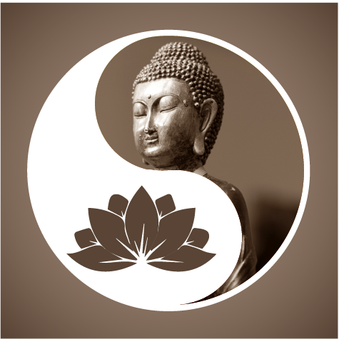 Boeddhisme - yang met boeddha en lotus bruin – Deco-stickers