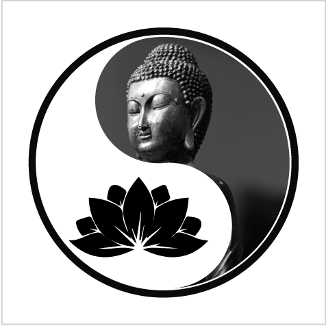 Boeddhisme - yang met boeddha en lotus
