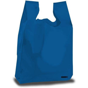 Blue Wholesale Plastic T-Shirt Shopping Bags - Small