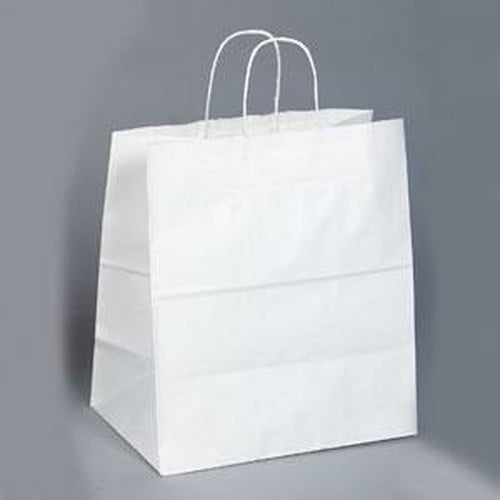 estaño Amplia gama Construir sobre Bolsas de compras de papel Kraft blanco al por mayor - 14.50" x 9.00" x  16.25"