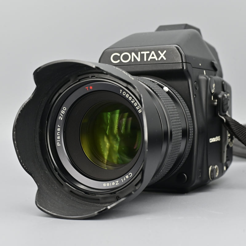 超可爱のCONTAX645用 Planar 80mm 極上 F2.0 フード付き レンズ(単焦点